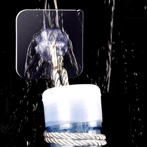 Transparent Plastic PVC Wall Mounted Heavy Duty <strong>Adhesive</strong> Wall Organisaton Sticker Hanging Hanger <strong>Hooks</strong> Sticky <strong>Hook</strong> for Hanging - Product Image 2
