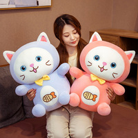 Nouveauté : Peluche en coton PP en forme de chat mignon de 35 cm, oreiller en peluche de chat de dessin animé, jouet en peluche, décoration d'intérieur