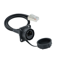 Connecteur RJ45 étanche et anti-poussière Lshitech, montage sur panneau, transmission haute vitesse Cat5/Cat6 8p8c pour Ethernet