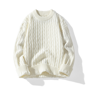 Pull jacquard personnalisé avec logo OEM/ODM pour homme, en <span class=keywords><strong>laine</strong></span>/acrylique, col rond, anti-rétrécissement, anti-boulochage, style streetwear <span class=keywords><strong>de</strong></span> créateur - Product Image 3