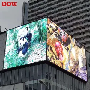 P5.7 P6.66 P8 P10 papan tampilan iklan desain sudut kanan layar led luar ruangan untuk iklan dan aplikasi Video