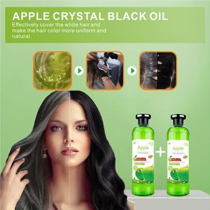 Thuốc nhuộm tóc đen 500ml * 2 màu tóc đen vĩnh viễn nhanh chóng màu đen nhanh chóng lâu dài loại nước sạch Amoniac miễn phí - Product Image 4