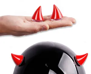 Devil horns with suction cups horns motorcycle helmet plastic rubber personality retro horns decorative accessories