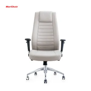 Gran oferta de lujo, silla de oficina giratoria de gran jefe con respaldo alto, silla de oficina ejecutiva de cuero PU con ruedas