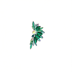 Orecchini a perno con cristalli a forma di pianta per donna, gioielli romantici multicolori con strass, gioielli raffinati con montatura a griffe per l'uso quotidiano - Product Image 1