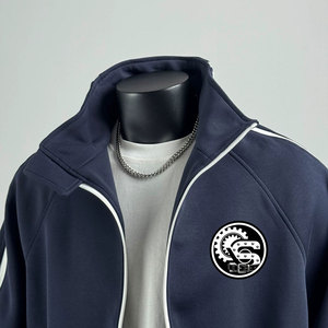 Veste zippée pour <span class=keywords><strong>homme</strong></span> sur mesure, haute qualité, 100% coton, 500 g/m², lourde, d'hiver, à rayures, patchwork, décontractée, avec poches zippées - Product Image 3