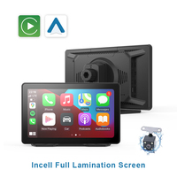Radio con Pantalla Táctil IPS de 7 Pulgadas para Auto, con CarPlay, Android, Conexión Inalámbrica, Bluetooth y Cámara Trasera para Reversa