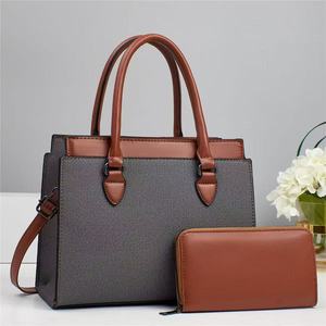 Ensemble sac à main et <span class=keywords><strong>portefeuille</strong></span> décontracté rétro en PU pour femme, avec fermeture éclair, idéal pour le quotidien, les voyages, le shopping et les déplacements professionnels, à porter à l'épaule - Vente en gros - Product Image 1