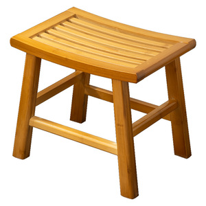 Tabouret de douche en bambou pour salle de bain, 35x24x30 cm, siège bas antidérapant pour enfants, personnes âgées, femmes enceintes - Product Image 5