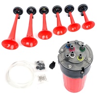 Klakson udara elektrik 6-tube 12/24V, klakson listrik musik kekuatan tinggi, produsen modifikasi Motor