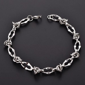 Bracelet chaîne punk en acier inoxydable épais avec nœud pour femmes et hommes, chaîne de cheville, bracelet de poignet, bijoux en métal - Product Image 2