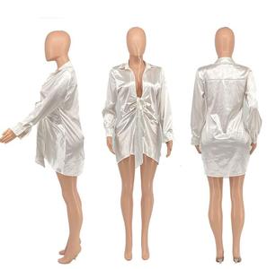 Vestido de manga larga de encaje para <span class=keywords><strong>mujer</strong></span>, Rebeca de solapa a la moda europea y americana, de longitud media, venta directa de fábrica - Product Image 5