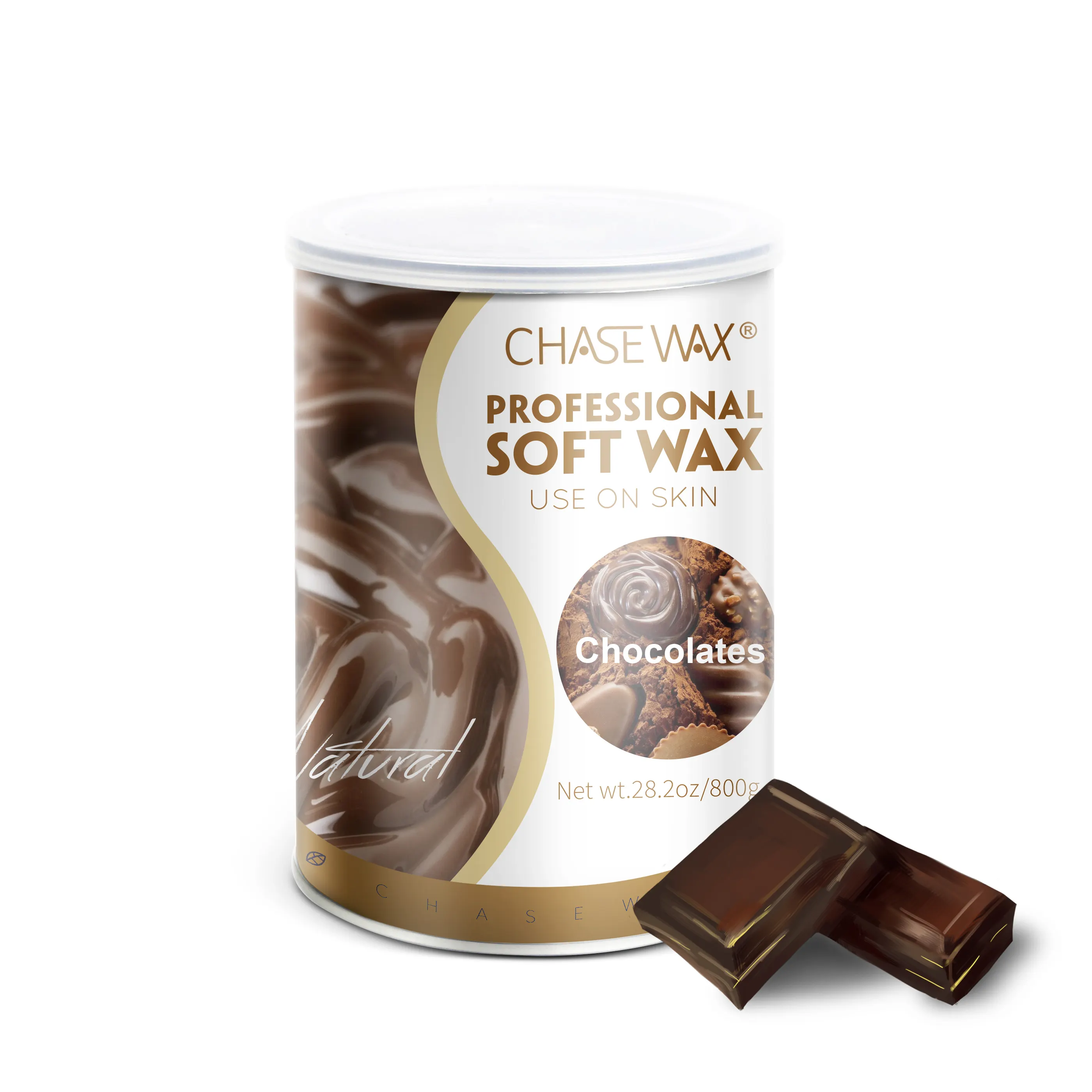 De calidad superior suave depilatoria tiras de cera caliente cera de depilación de cuerpo completo la depilación con cera para la piel sensible de Chocolate 800g