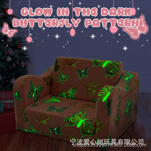 <b>Kids</b> Velvet <b>Sofa</b> Folding High Density Sponge For Girl Reading Corner Contemporary Design AxS-001 - Product Image 2