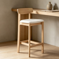 Chaise de comptoir en bois au design moderne et rétro pour cuisine, villa, club, usage commercial, bistrot, bar, avec dossier haut