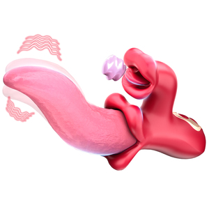 App-Controlled 2-in-1 Tongue-Licking Silicone ABS <b>Vibrator</b> Sex Toy Vaginal Stimulation 9 Frequency IPX7 Waterproof USB - Product Image 1