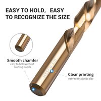 Cobalt 29 pièces M35 jeu de forets en métal 1/16 "-1/2" en acier inoxydable trempé à grande vitesse en alliage droit pour percer des trous