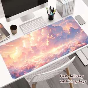 होम ऑफिस और स्टॉक में गेमिंग के काम के लिए नॉन-स्लिप बेस सिलाई एज डेस्क पैड के साथ बड़े कंप्यूटर कीबोर्ड और माउस चटाई - Product Image 6