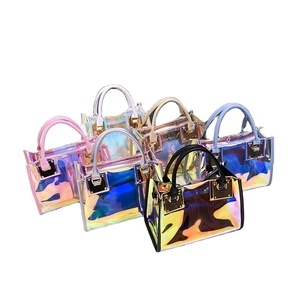 Nouveau <span class=keywords><strong>Sac</strong></span> Fourre-tout Holographique Transparent en PVC Imperméable 2026 avec Chaînes et Fermeture Éclair, <span class=keywords><strong>Sac</strong></span> à Bandoulière Durable Effet Gelée pour Femme - Product Image 2