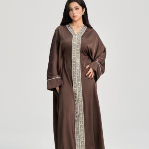 Elegant Khaleeji Dress - Floor Length Long Sleeve Islamic Abaya Elegant Khaleeji Dress - Floor Length Long Sleeve Islamic Abaya