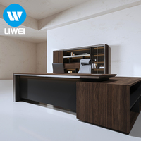 Bureau de direction en bois en forme de L LIWEI avec tiroirs de rangement, personnalisable pour usage commercial