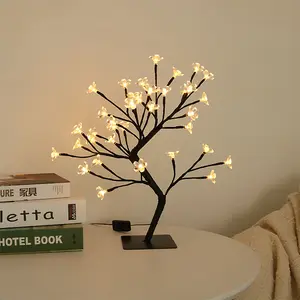 Özelleştirilmiş el yapımı tatil ışık Led çiçeği kiraz ağacı noel Bonsai ağaç ışıkları Led renkli aydınlatma ağacı masa lambası