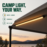Barre lumineuse LED de camping 60 cm 9W, nouvelle, double couleur, dimmable, blanc ambre, lumière mixte, magnétique, 12V 24V pour voiture et camping-car