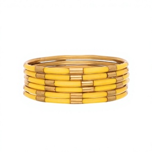 Collection de Bracelets de Mariage Tendance Faits Main pour Femmes, Plaqué Or, Base en Laiton Durable, Jonc de Mode Haut de Gamme, Créatif et de Boutique - Product Image 2