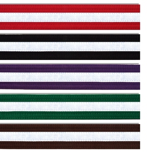 Cinturón de Artes Marciales a Rayas Blancas, 4.5 cm (1 3/4 pulgadas) de Ancho, 100% Algodón, para Karate y Taekwondo - Product Image 1