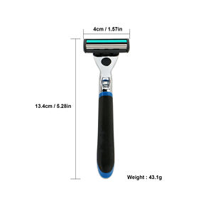 RTS 3 블레이드 남성용 면도 면도기, 금속 손잡이, 상쾌한 면도, 핸들 1 개 + 카트리지 21 개, 내구성 있고 부드러운 면도 - Product Image 6