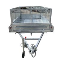 Remorque à benne basculante Hyroad galvanisée à chaud 7x4 pieds, à essieu simple, remorque utilitaire, capacité de charge de 750 kg