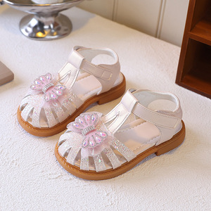 Schattige design kindersandaaltjes voor de zomer, zachte zool, zoete prinsessen platte sandalen voor babymeisjes - Product Image 2