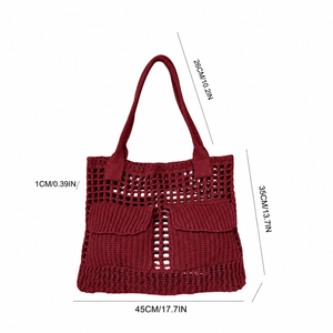Women's Polyester Beach Tote <b>Bag</b> 7.5L Capacity Chains Portable Vintage Fashion for Beach Travel & Everyday Use - Product Image 2