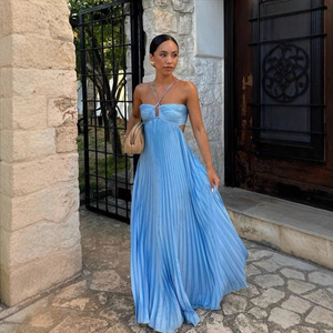 Blue Backless Dress - Open Back Maxi Summer Style Blue Backless Dress - Open Back Maxi Summer Style