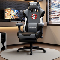 Silla de Juego Ergonómica con Reposabrazos 3D, Silla Giratoria para Gamers, Silla de Juego Profesional de Cuero PU con Respaldo Alto y Reposapiés