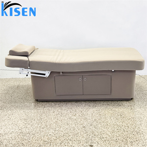 Cama de Masaje Kisen de Alta Gama, Color Beige, con Almacenamiento, 2 Motores Eléctricos, Mesa Facial para Pestañas, Cama de Belleza, Cama para Tatuajes, Silla de Salón - Product Image 3