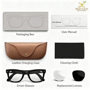 Wholesale AI Smart Glasses MT5 Ultra 8MP Camera AI Translation Voice Control Anti shake video <b>recording</b> leather charging <b>case</b> - Product Image 6