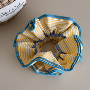 Korean Fashion Oversized Fabric Scrunchies Plaid Colorful Layered Striped <b>Headbands</b> for Women & Teens - Product Image 6