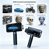 Scanner 3D portable sans fil intégré NScan Rigil, hybride laser bleu infrarouge, pour modélisation 3D, avec fonctionnement autonome