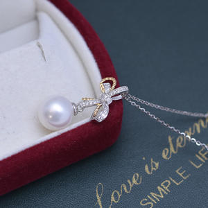 Collier en argent S925 avec perle de style barre horizontale, perle d'eau douce de 10-11 mm, lumière blanche intense, défauts discrets, pour femme - Product Image 3