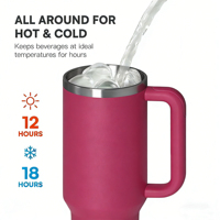 Taza de Café para Fiestas, de Gran Capacidad, con Logotipo Personalizado, de Acero Inoxidable, Doble Pared, Aislada al Vacío, a Prueba de Fugas, con Asa, de 20-40 oz