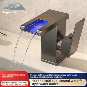 Robinet cascade LED Wayon pour lavabo, lavabo de comptoir, lavabo sous plan, robinet d'eau froide et chaude pour la maison - Product Image 4