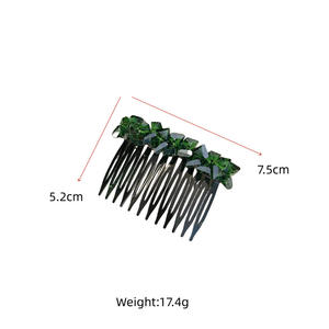 Peigne en acrylique antidérapant de 7,5 cm avec design géométrique en cristal coloré pour la décoration de fête des femmes - Product Image 3