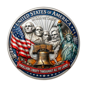 Moneda Conmemorativa de Metal con la Frase "Proclama la Libertad por Toda la Tierra", Campana de la Libertad y Decoración de la Bandera de EE. UU., Recuerdo Decorativo - Product Image 2