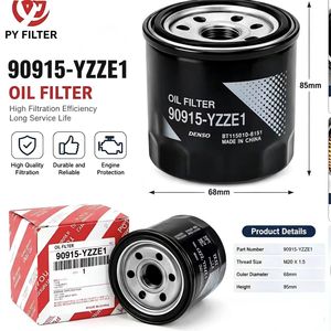 Filtre à huile en gros de l'usine Poyou 90915-YZZE1 pour voitures japonaises Toyota, <span class=keywords><strong>pièces</strong></span> automobiles OEM ODM, logo personnalisé, export en vrac, prêt à être expédié - Product Image 1