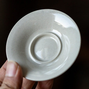 Ceramic <b>Teacup</b> Coaster Wood Ash Round Kung Fu Tea Set Accessory Retro New Chinese Style - Product Image 2