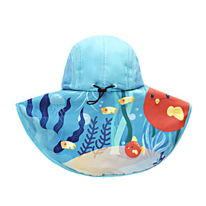 Bonito sombrero para el sol con protección UV para exteriores para niños, sombrero de <span class=keywords><strong>pescador</strong></span> de esquí para playa de ala ancha de verano para niños y niñas, bordado 3D para viajes - Product Image 3