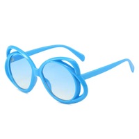 2024 nouveau rond surdimensionné lunettes de soleil femmes marque concepteur grand cercle creux dégradé lunettes de soleil femme Vintage Y2K lunettes UV400