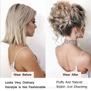 Nouveau style, vente en gros : <span class=keywords><strong>Chignon</strong></span> bouclé en fibre synthétique, extension bouclée à queue longue, <span class=keywords><strong>chignon</strong></span> désordonné élastique <span class=keywords><strong>pour</strong></span> femmes - Product Image 3