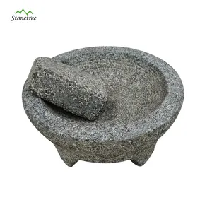 Moedor de granito e triturador de mortar e pedaço, conjunto de granito, molcajete, mortar e pestana, conjuntos para utensílios de cozinha, venda imperdível